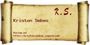 Kriston Sebes névjegykártya